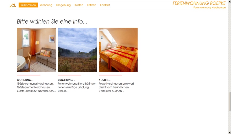 Alle Leistungen / Infos im Überblick schnell erfassbar