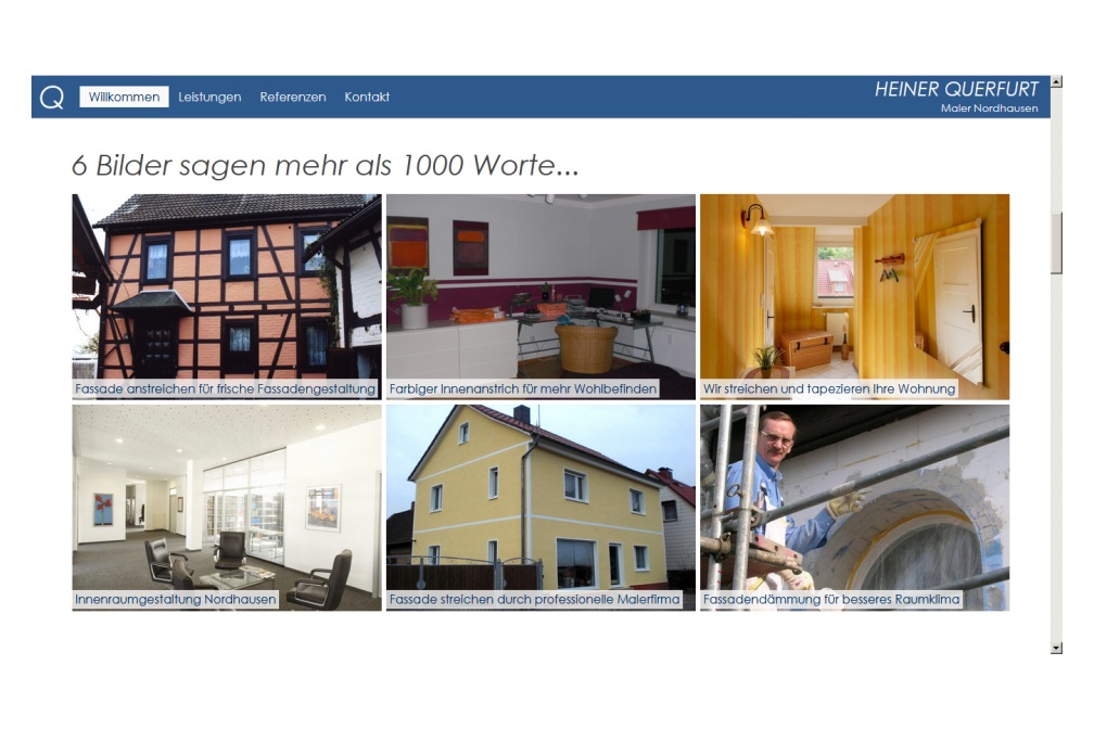 Webdesign Handwerker mit Fotoübersicht